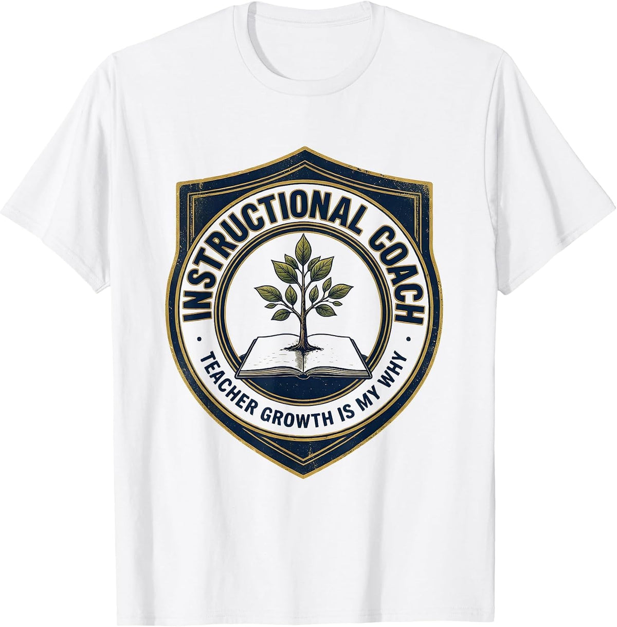 Men's Instructional Coach Teacher Growth Is My Why T-Shirt - White
