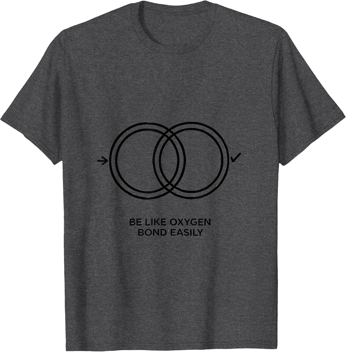 Men's Be Like Oxygen Bond Easily Funny Chemistry Science Nerd T-Shirt - Dark Heather Grey
