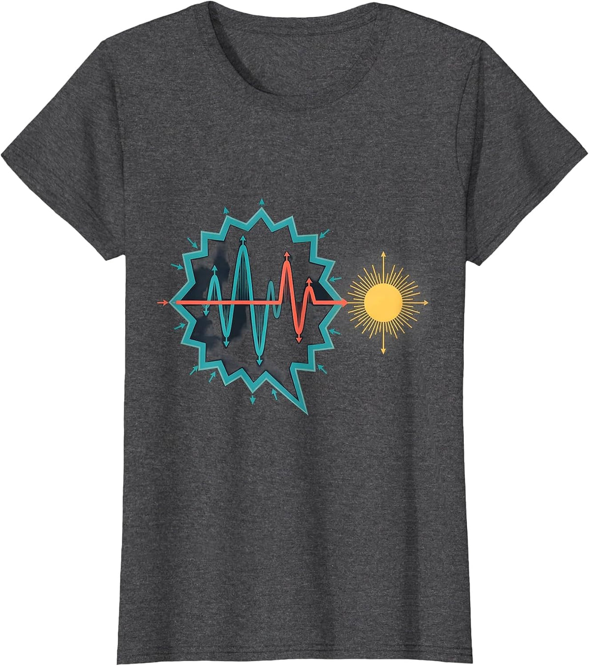 Women's Electric Magnetic Wave Physics Faith Humor T-Shirt - Dark Heather Grey