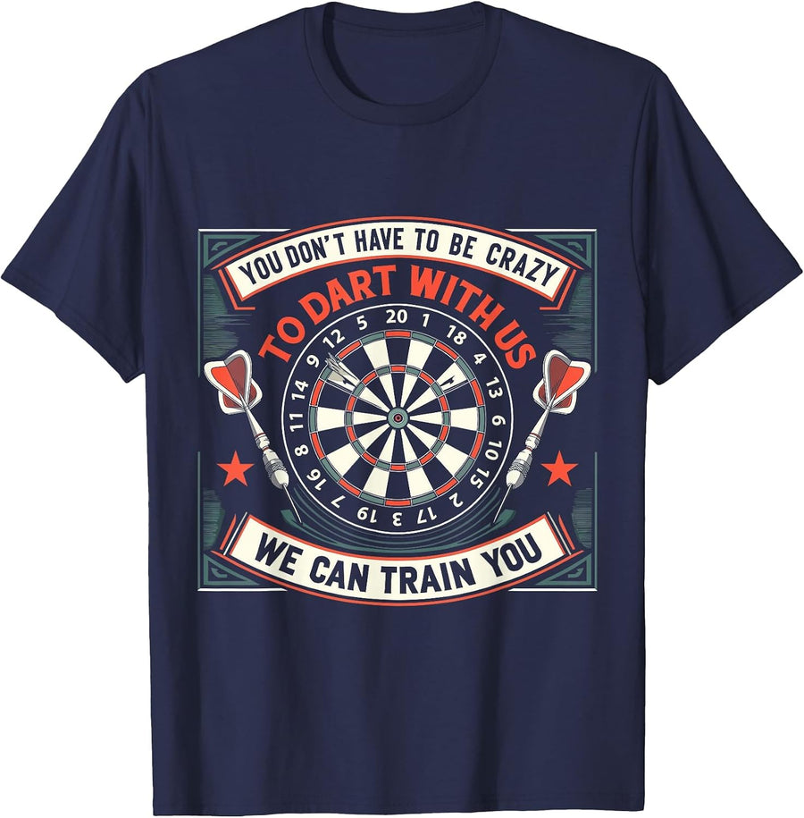 Dartboard Dart Player Funny Dart T-Shirt - Navy Blue