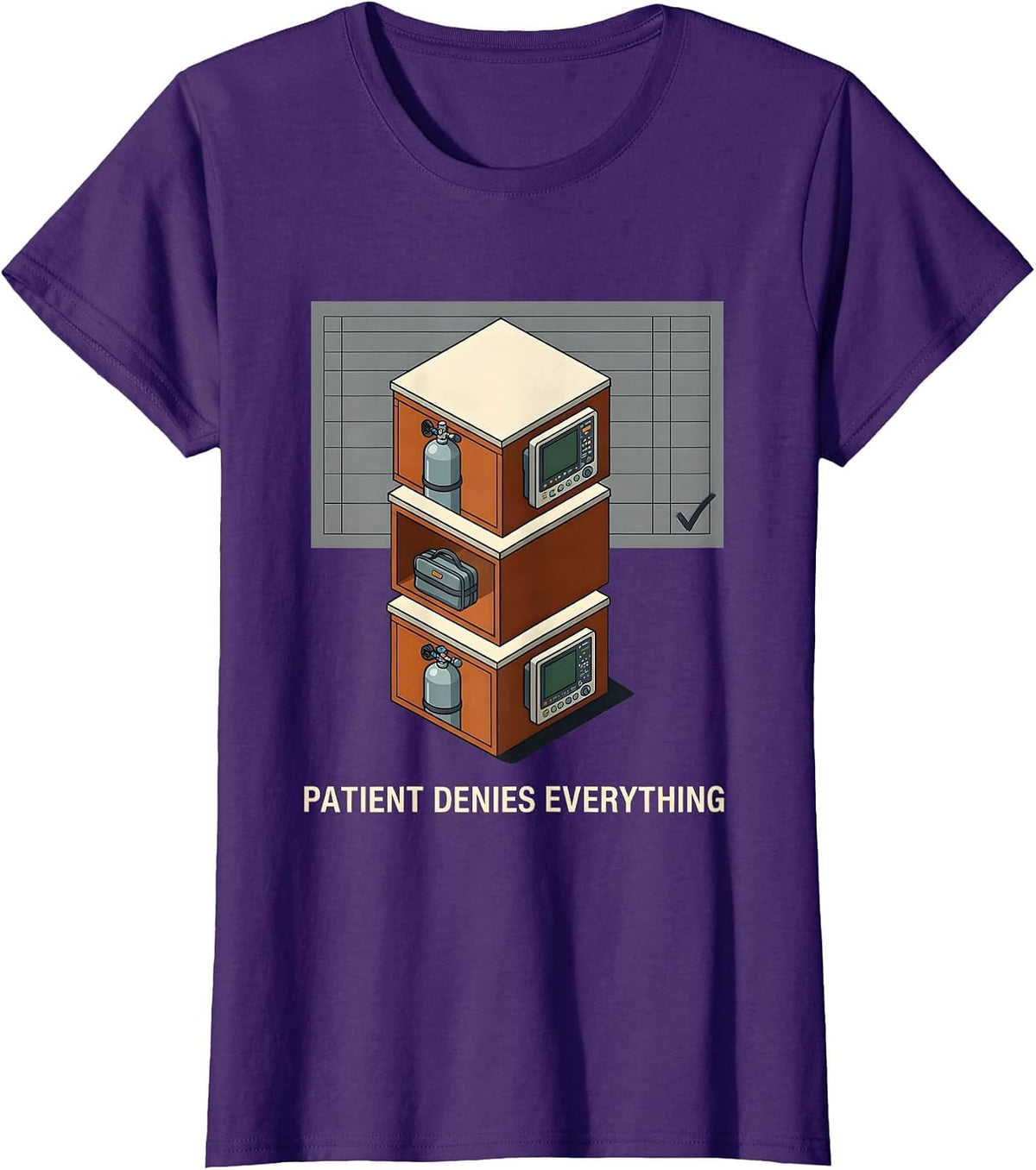 Women's Patient Denies Everything Funny EMT Paramedic First T-Shirt - Purple