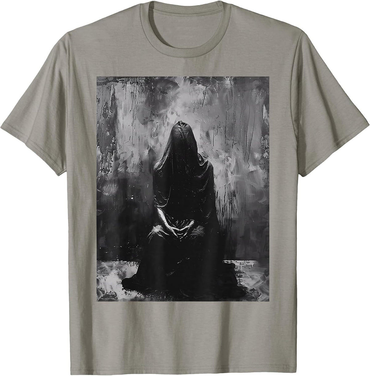 Dark Occult Horror Goth Alt Demon Hell Art Aesthetic T-Shirt - Slate Grey