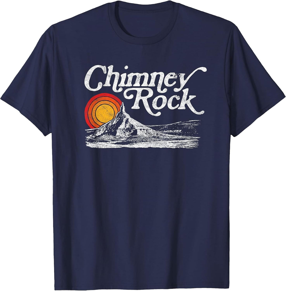 Chimney Rock Nebraska - Retro Vintage Graphic Shirt T-Shirt - Navy Blue