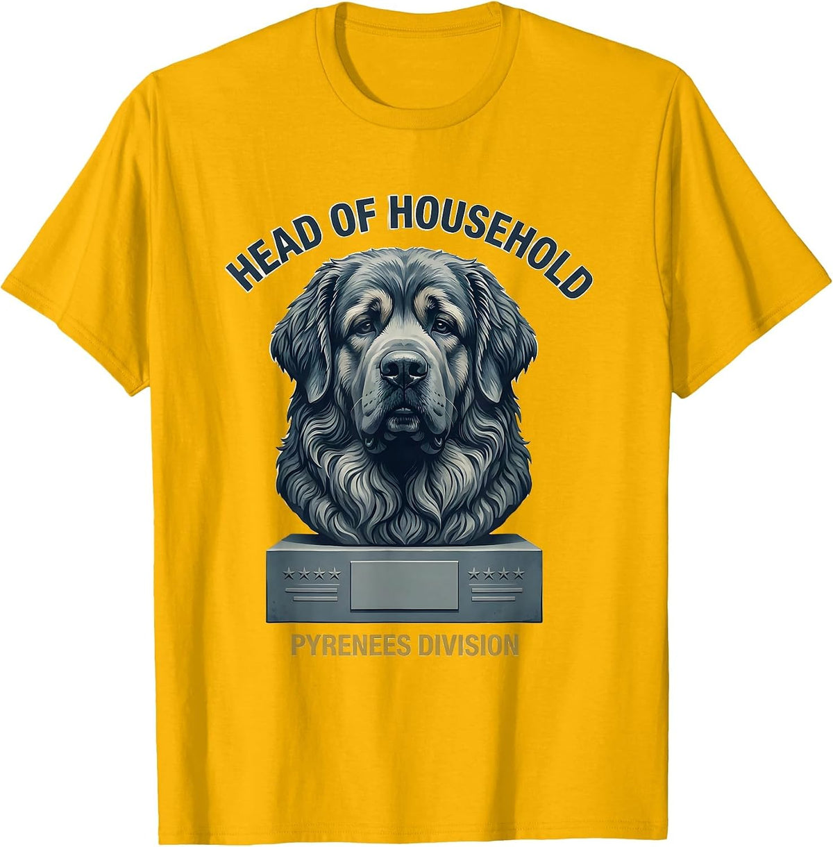 Head of Household Pyrenees Division Funny Dog Meme Dog Owner T-Shirt - Golden Yellow