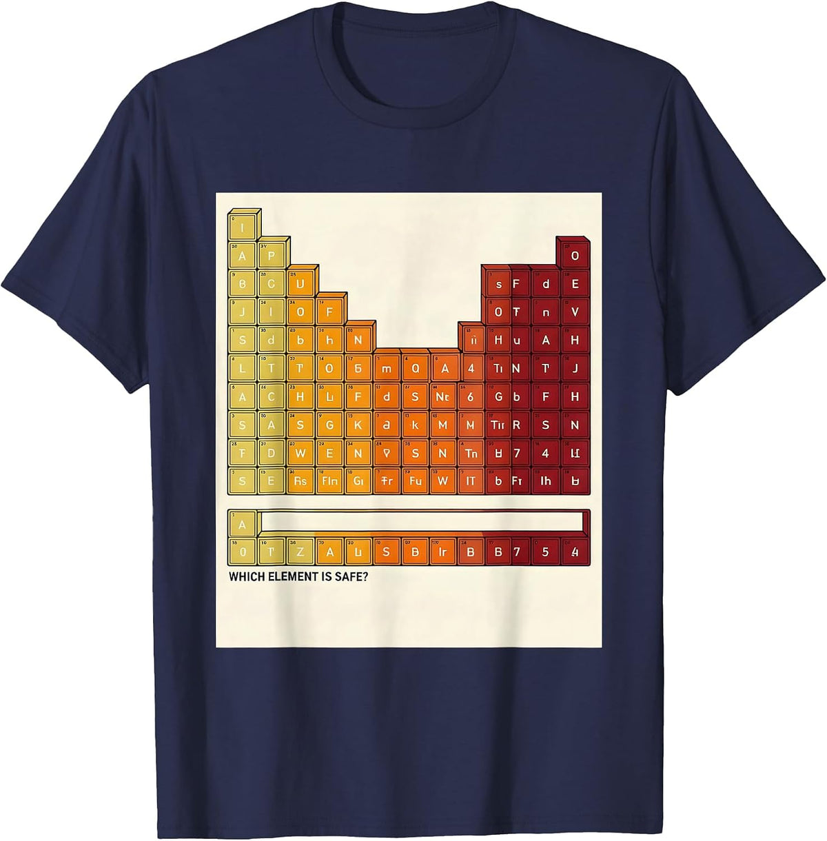 Which Element Is Safe? Funny Periodic Table Science Teacher T-Shirt - Navy Blue