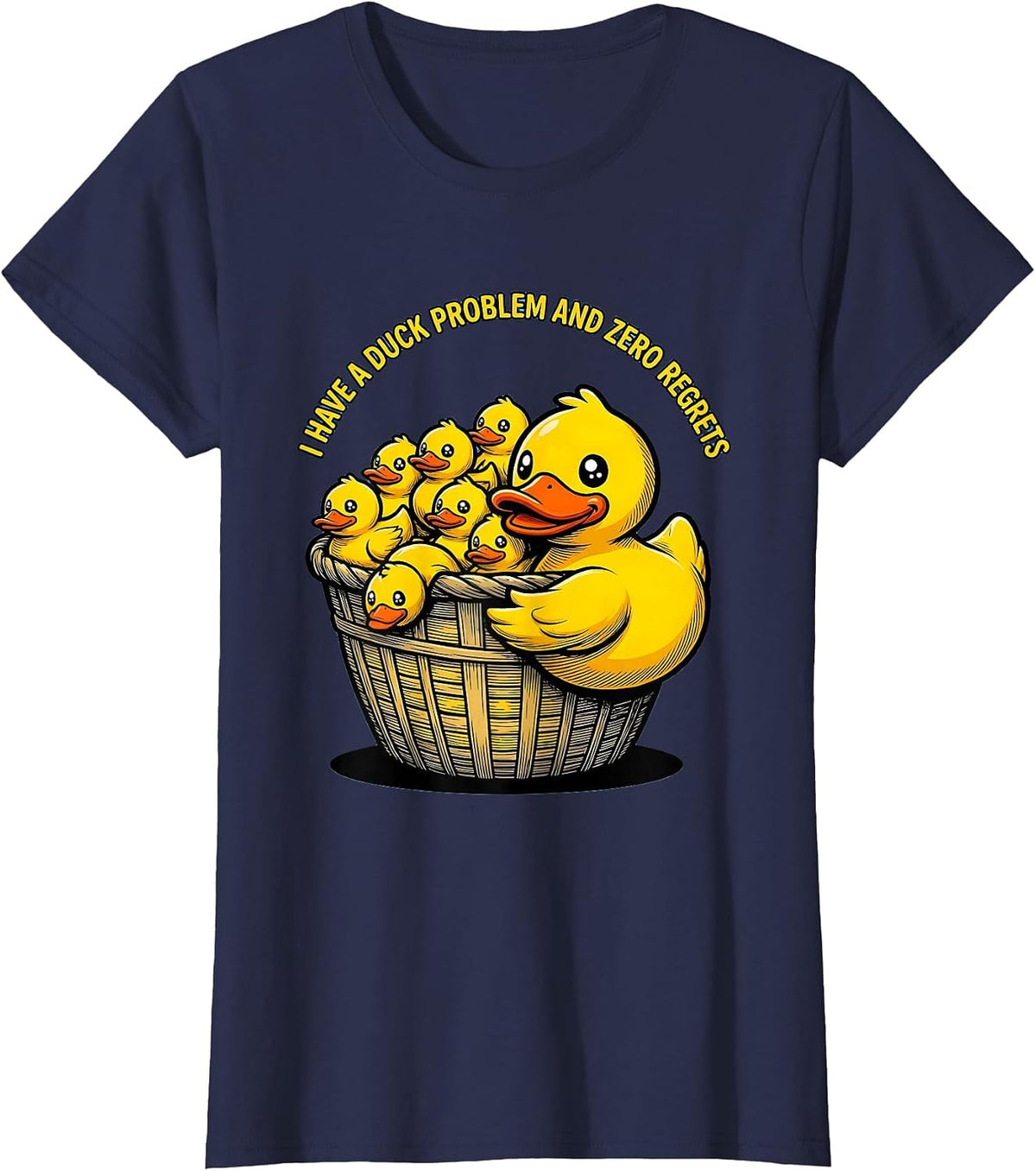 Women's I Have A Duck Problem And Zero Regrets Funny Duck Lover T-Shirt - Navy Blue