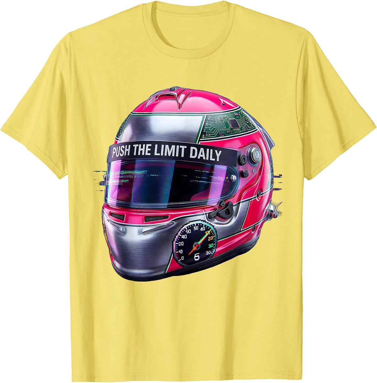 Men's Push The Limit Daily Motivational Graphic Design T-Shirt - Lemon Yellow
