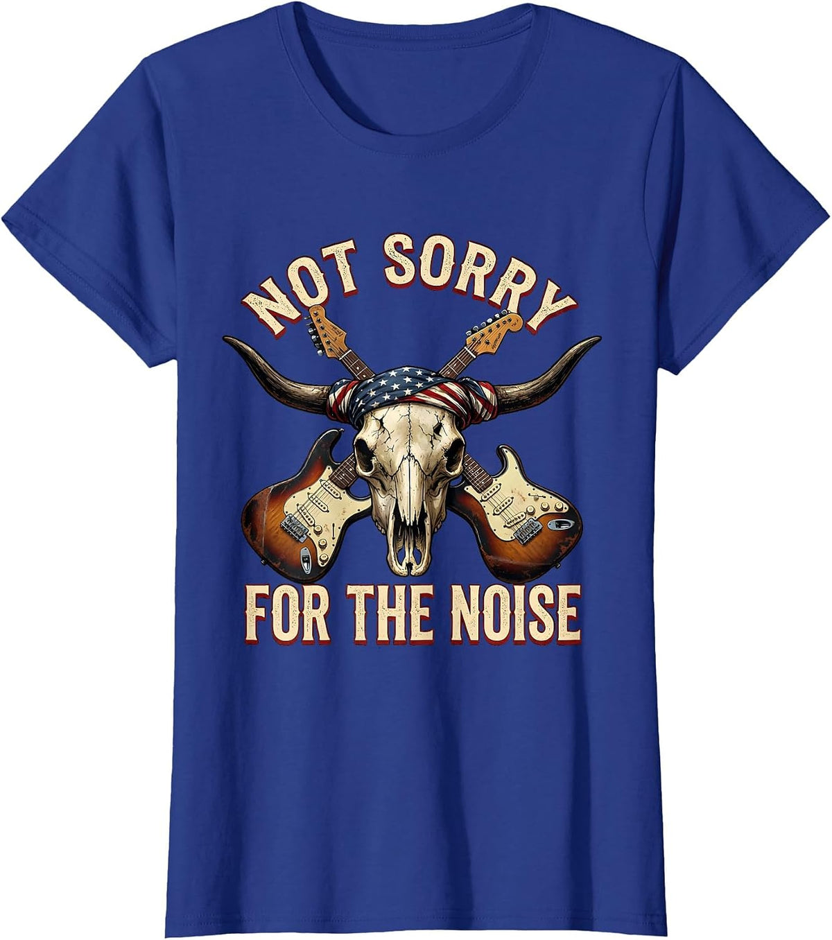 Women's Not Sorry For The Noise Death Metal Design T-Shirt - Royal Blue