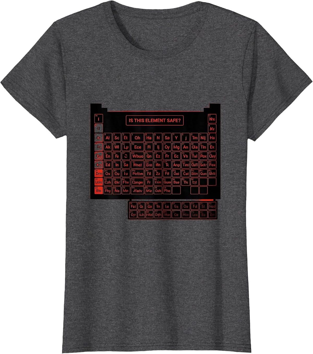 Women's Is This Element Safe? Funny Periodic Table Science Teacher T-Shirt - Dark Heather Grey