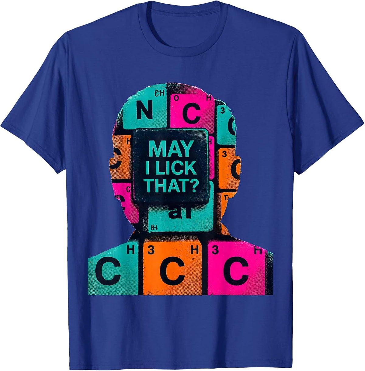 Men's May I Lick That Risograph Funny Science Teacher Gift T-Shirt - Royal Blue