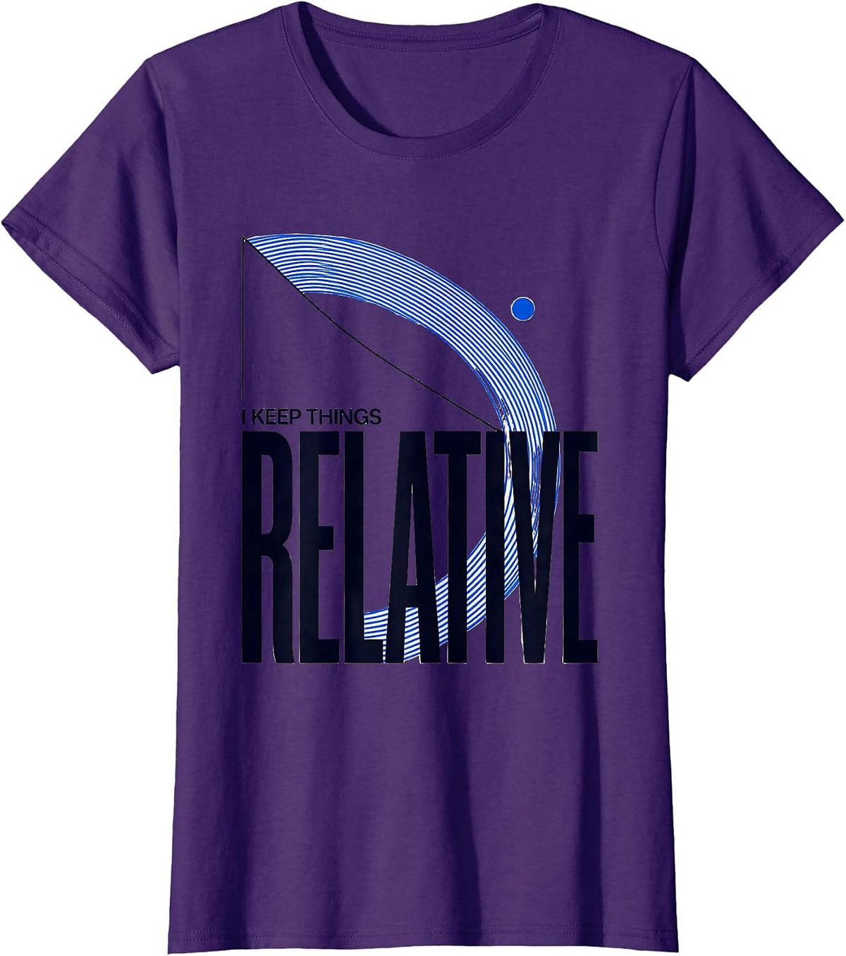 Women's I Keep Things Relative Funny Science Nerd Periodic Table T-Shirt - Purple