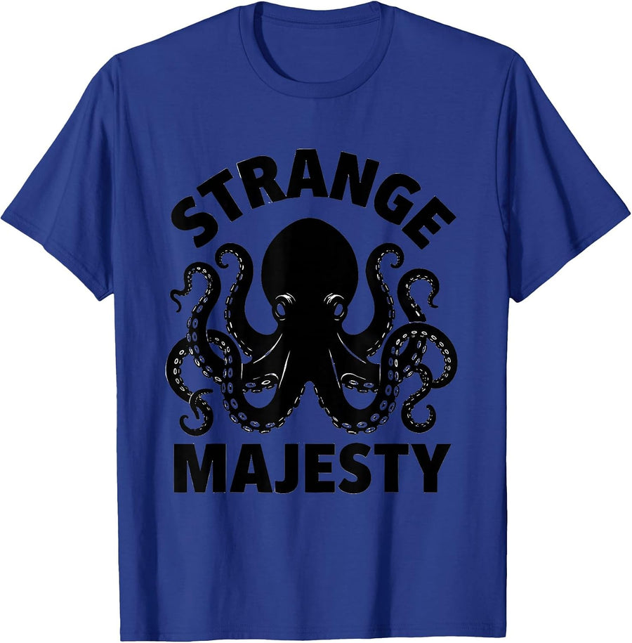 Strange Majesty Silhouette Octopus Ocean Sea Creature Lover T-Shirt - Royal Blue