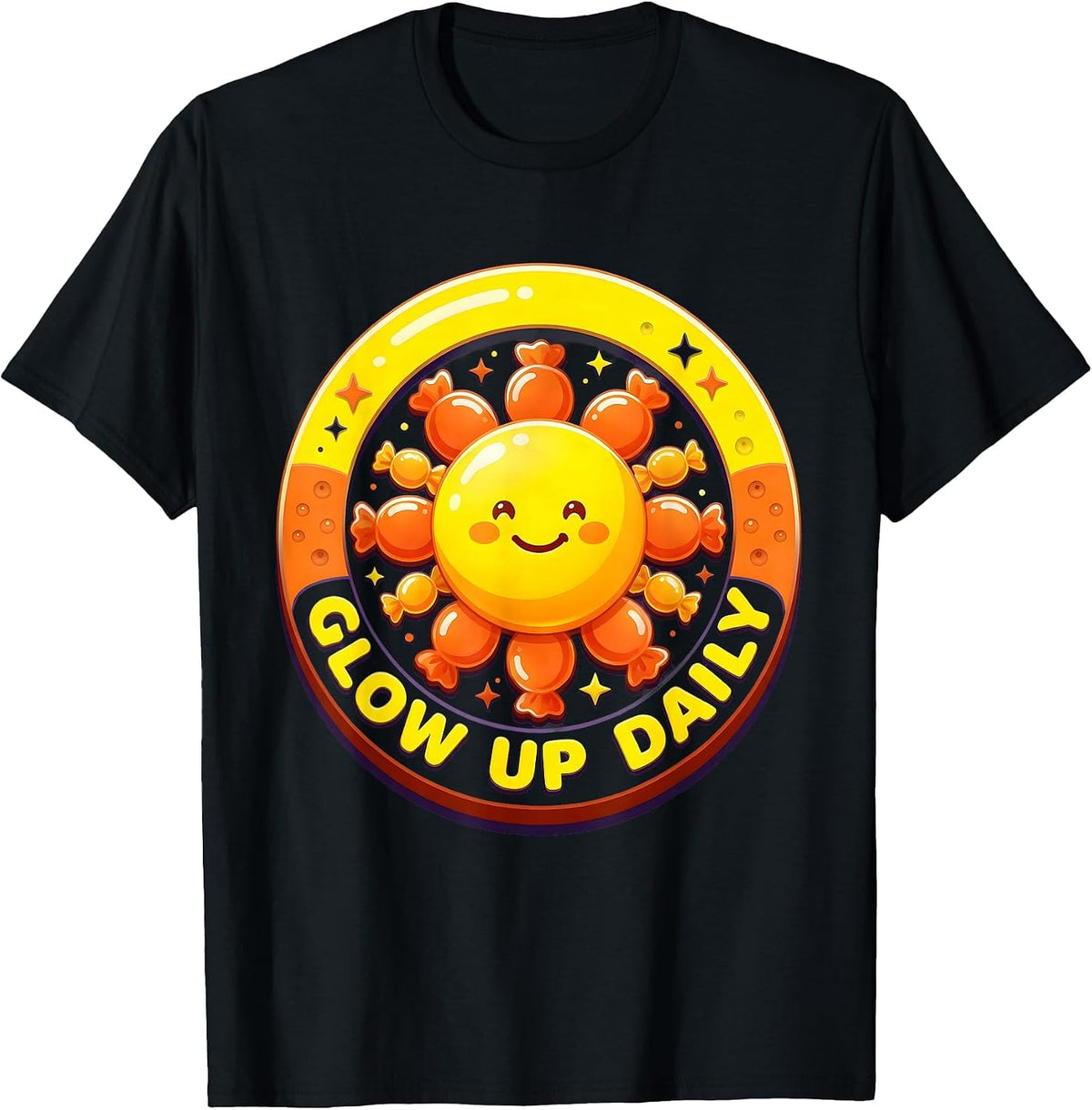 Men's Glow Up Daily Motivational Lifestyle Design T-Shirt - Black