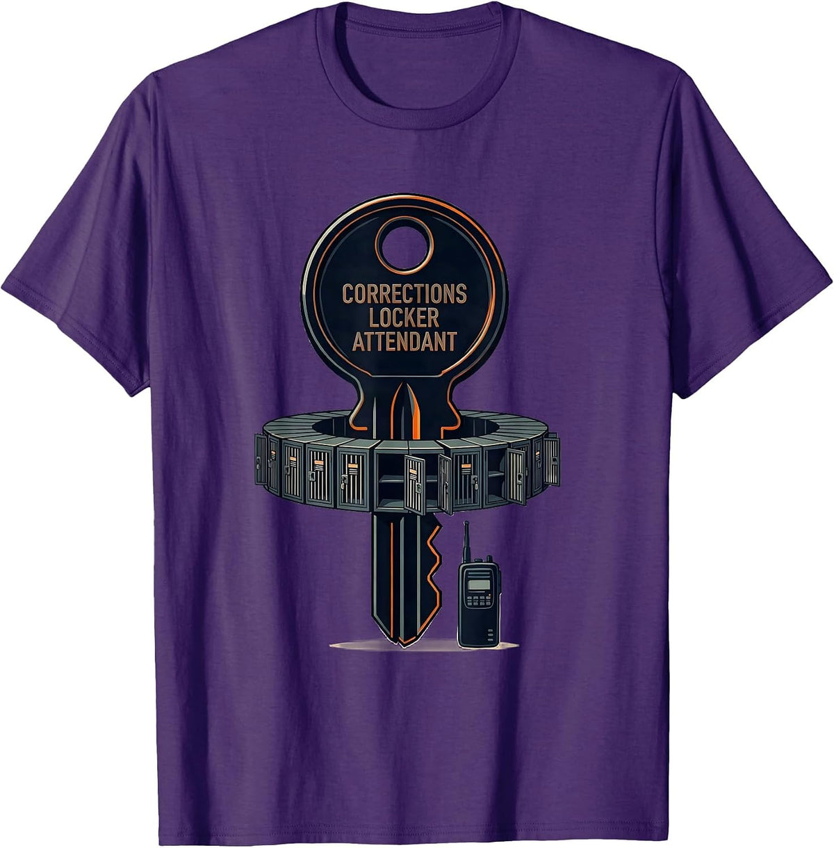 Corrections Locker Attendant Funny Corrections Officer Gift T-Shirt - Purple