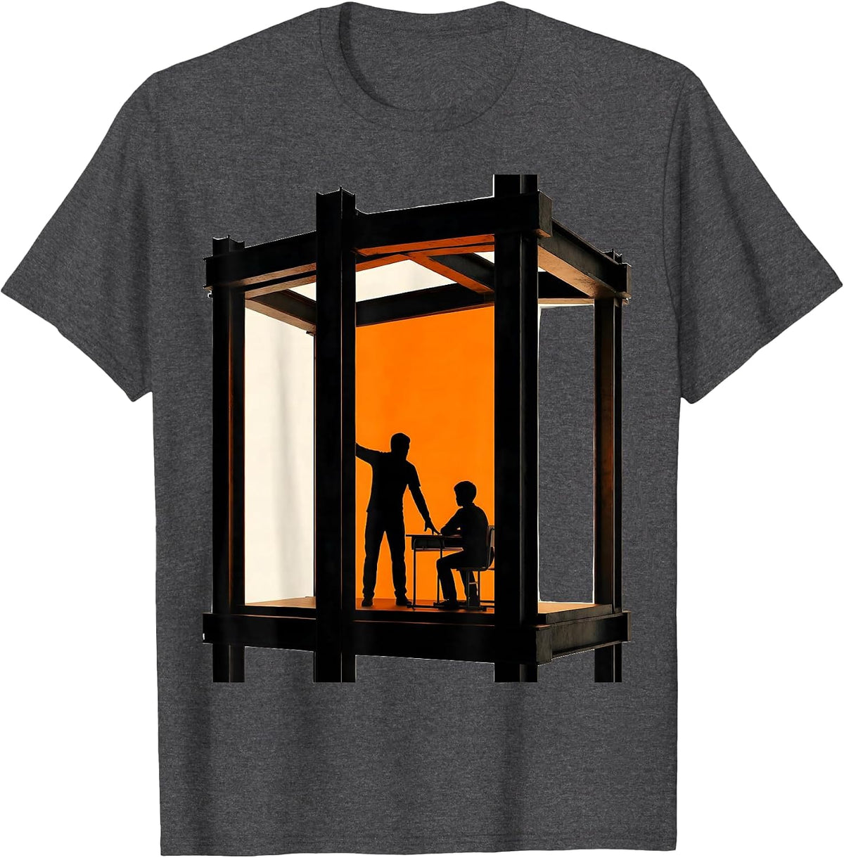Men's Brutalist Classroom Support Staff Appreciation T-Shirt - Dark Heather Grey