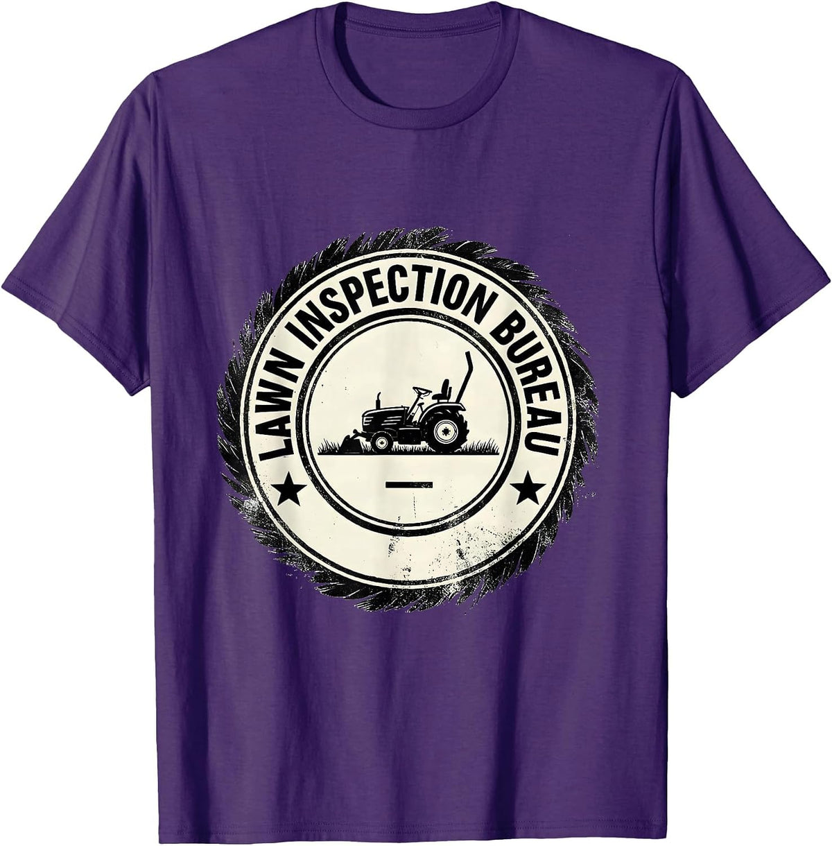 Lawn Inspection Bureau Funny Lawn Mower Dad Gift T-Shirt - Purple