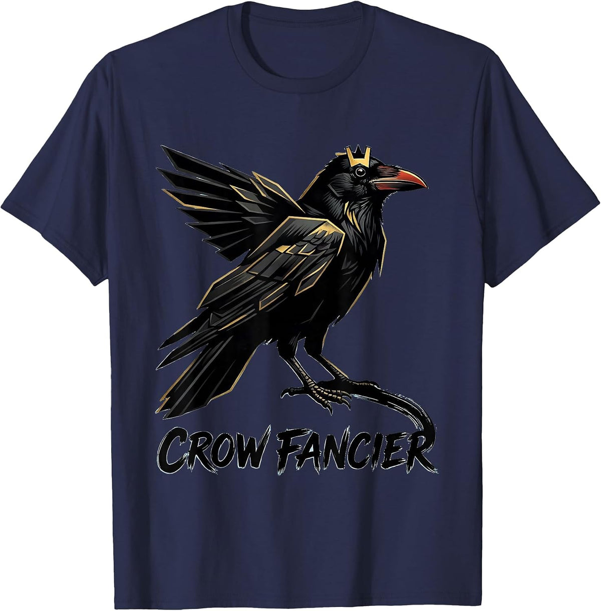 Crow Fancier Sign Painter Showcard Gothic Nature Bird Art T-Shirt - Navy Blue