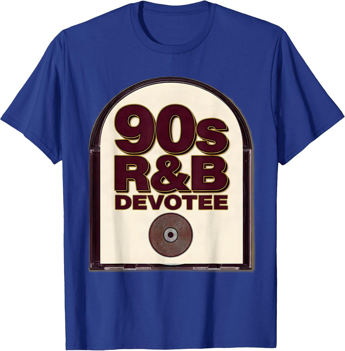 Men's 90s R&B Devotee Retro Music Fan Nostalgia Casual T-Shirt - Royal Blue