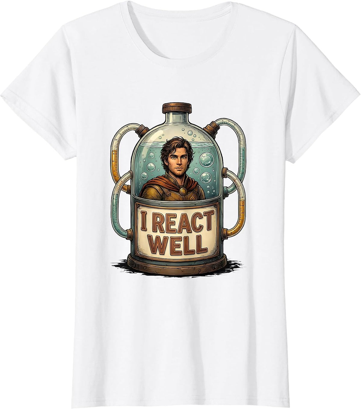 Women's I React Well Funny Chemistry Pun Science Teacher Gift T-Shirt - White