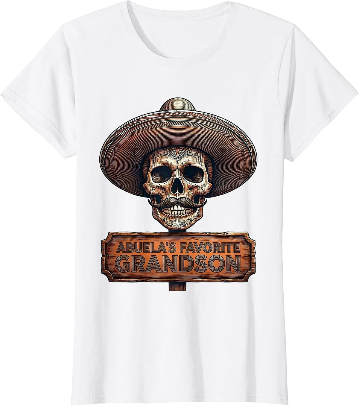 Abuela's Favorite Grandson Mexican Heritage Design T-Shirt - White