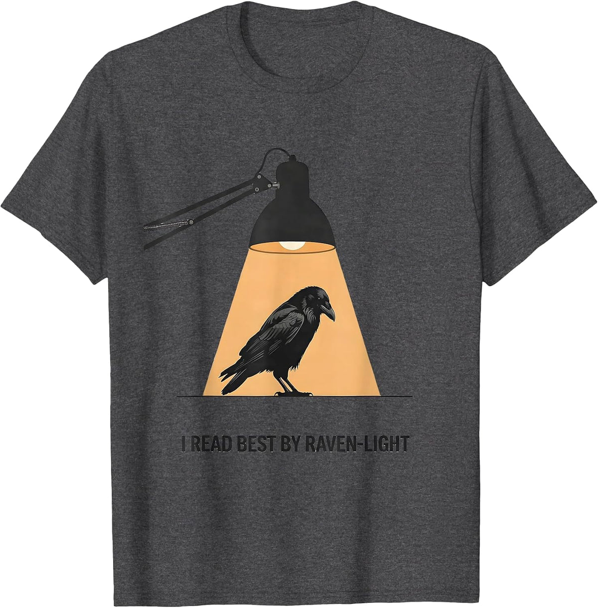 I Read Best By Raven-Light Gothic Edgar Allan Poe Literature T-Shirt - Dark Heather Grey