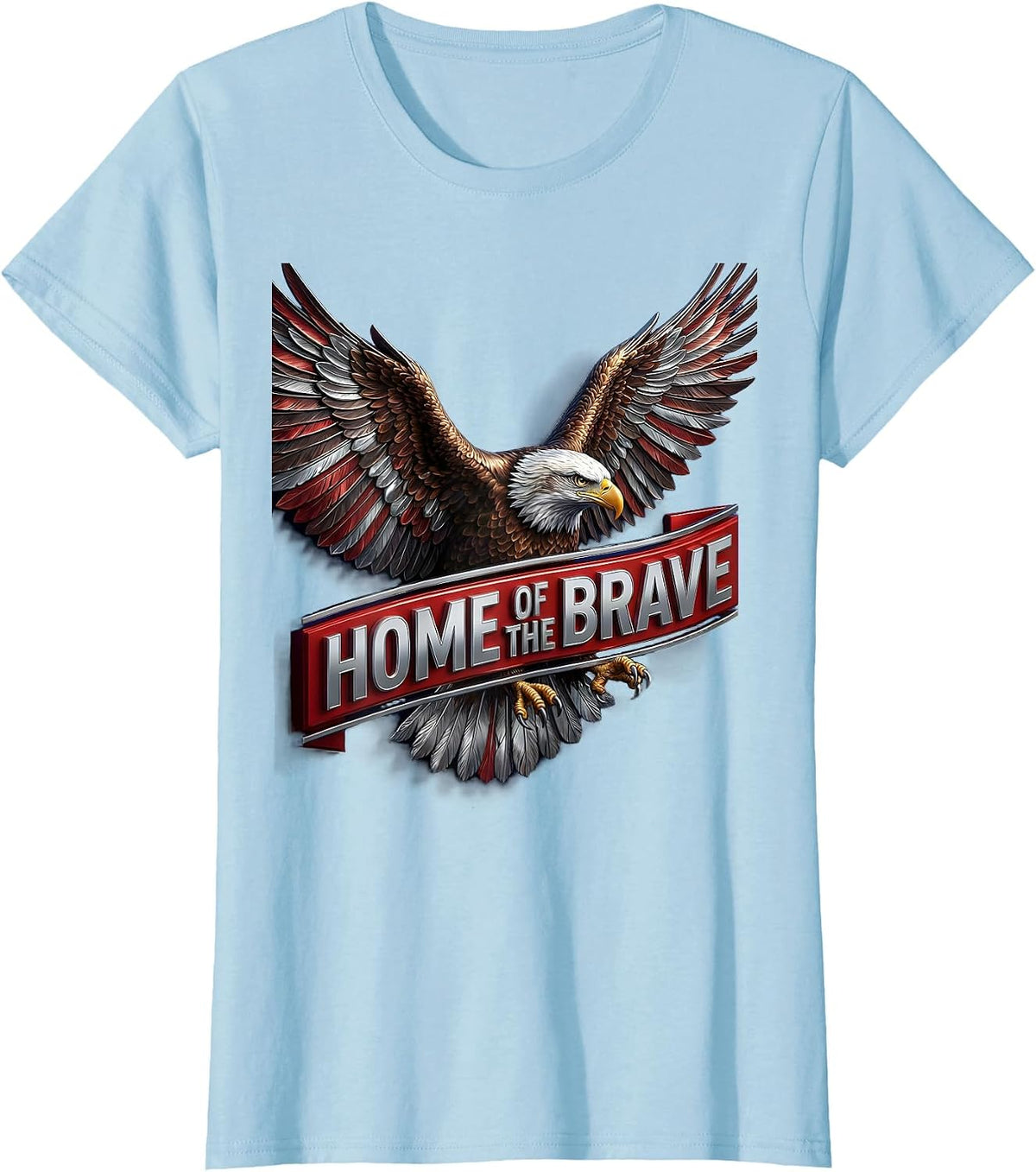 Patriot Day Kids Home of the Brave Design T-Shirt - Baby Blue