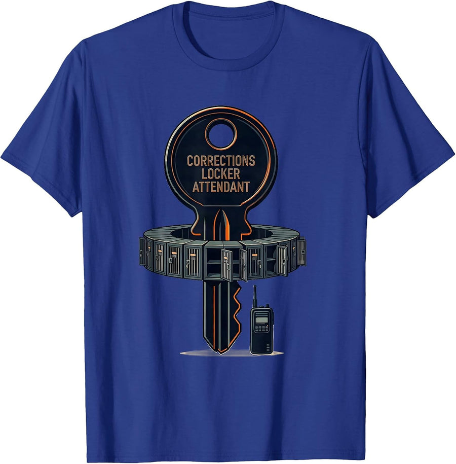 Corrections Locker Attendant Funny Corrections Officer Gift T-Shirt - Royal Blue