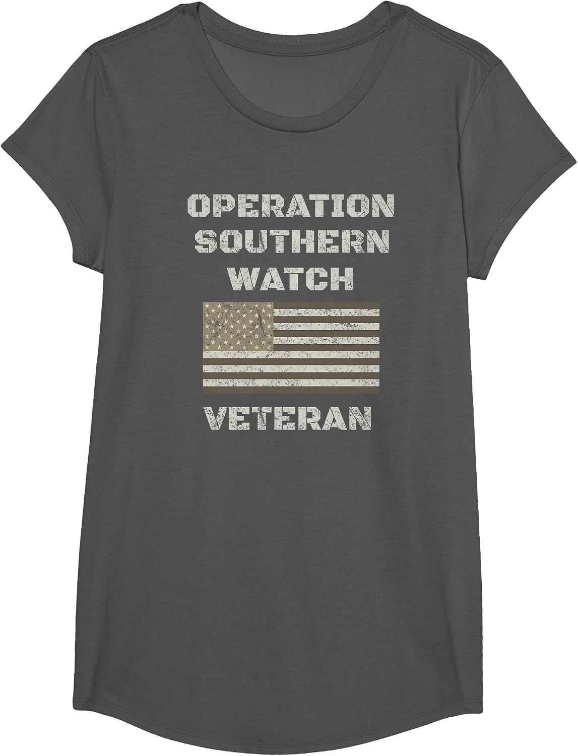 OSW Military Operation Southern Watch T-Shirt - Girls Asphalt Grey