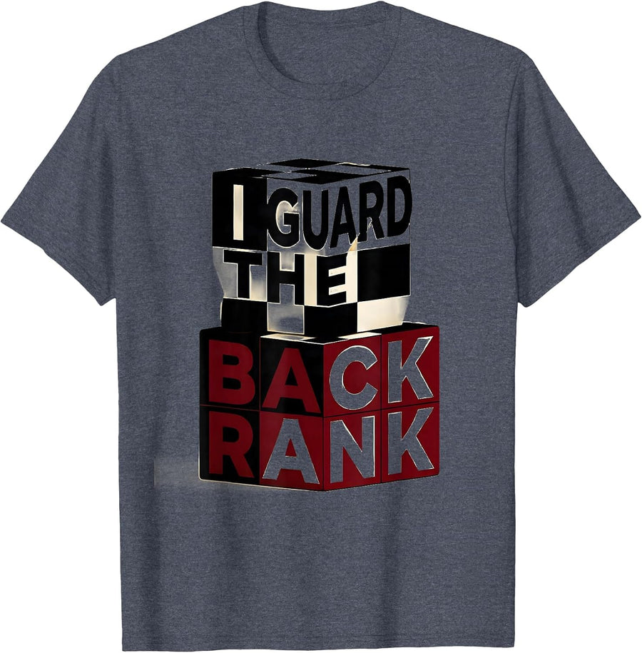 I Guard The Back Rank Funny Chess Player Gift For Kids Boys T-Shirt - Heather Blue