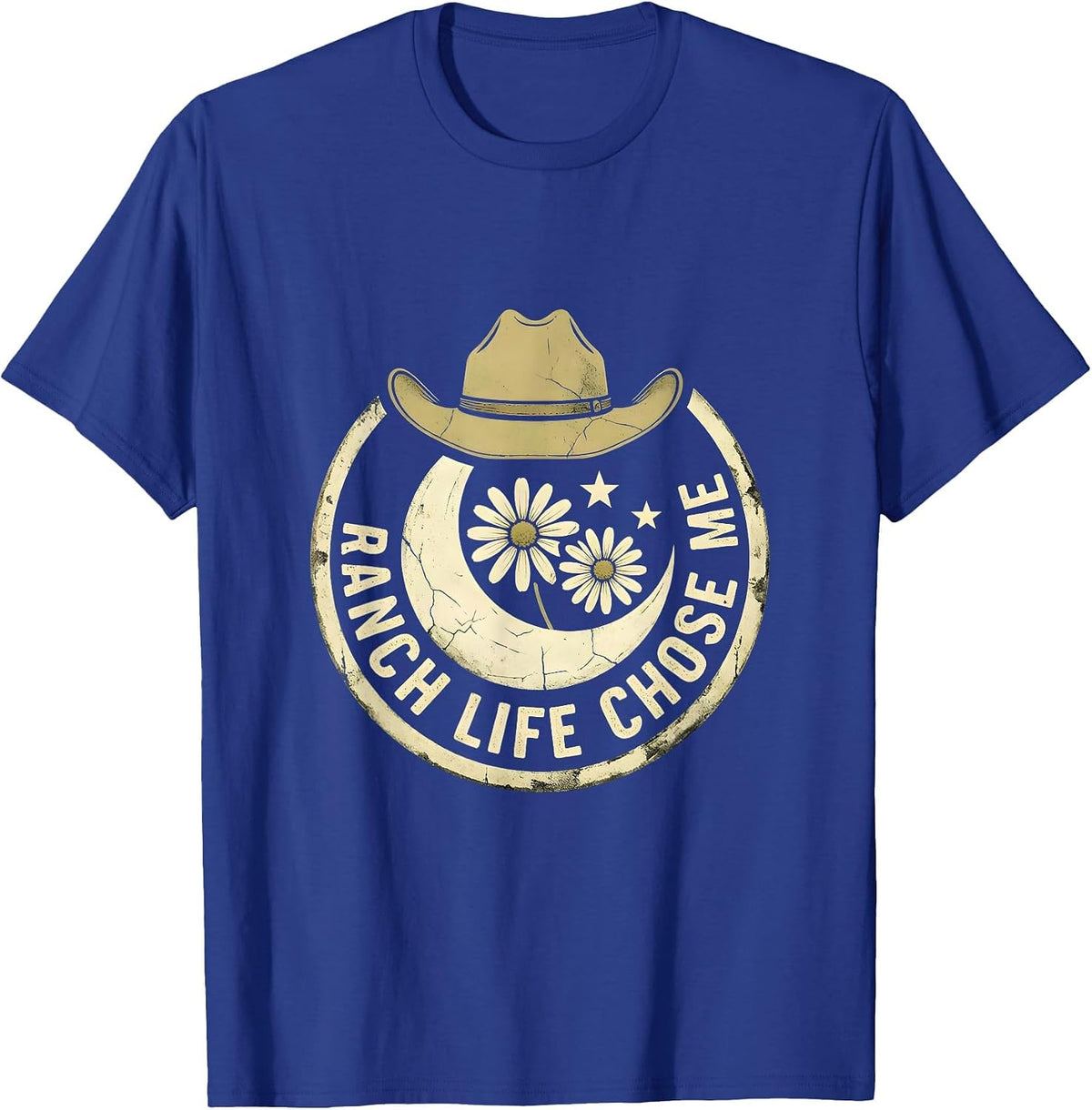 Ranch Life Chose Me Cowgirl Design T-Shirt - Royal Blue