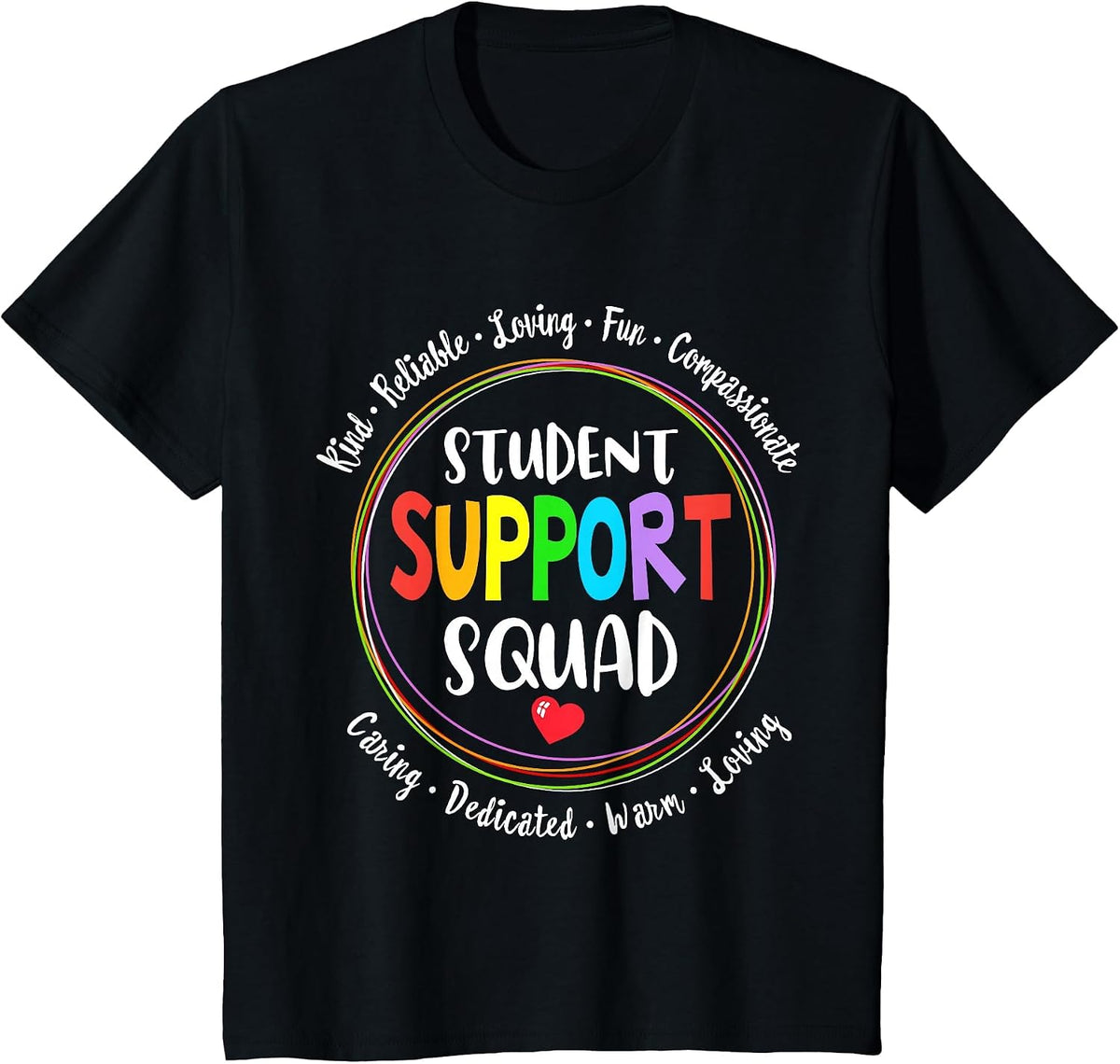 Student Support Squad School Counselor Student Services T-Shirt - Black