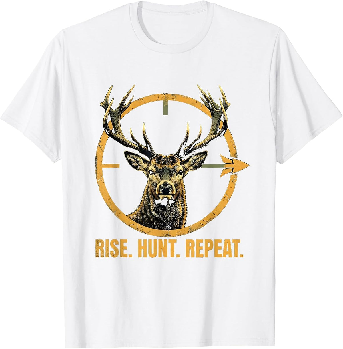 Men's Rise Hunt Repeat Hunting Lifestyle Design T-Shirt - White