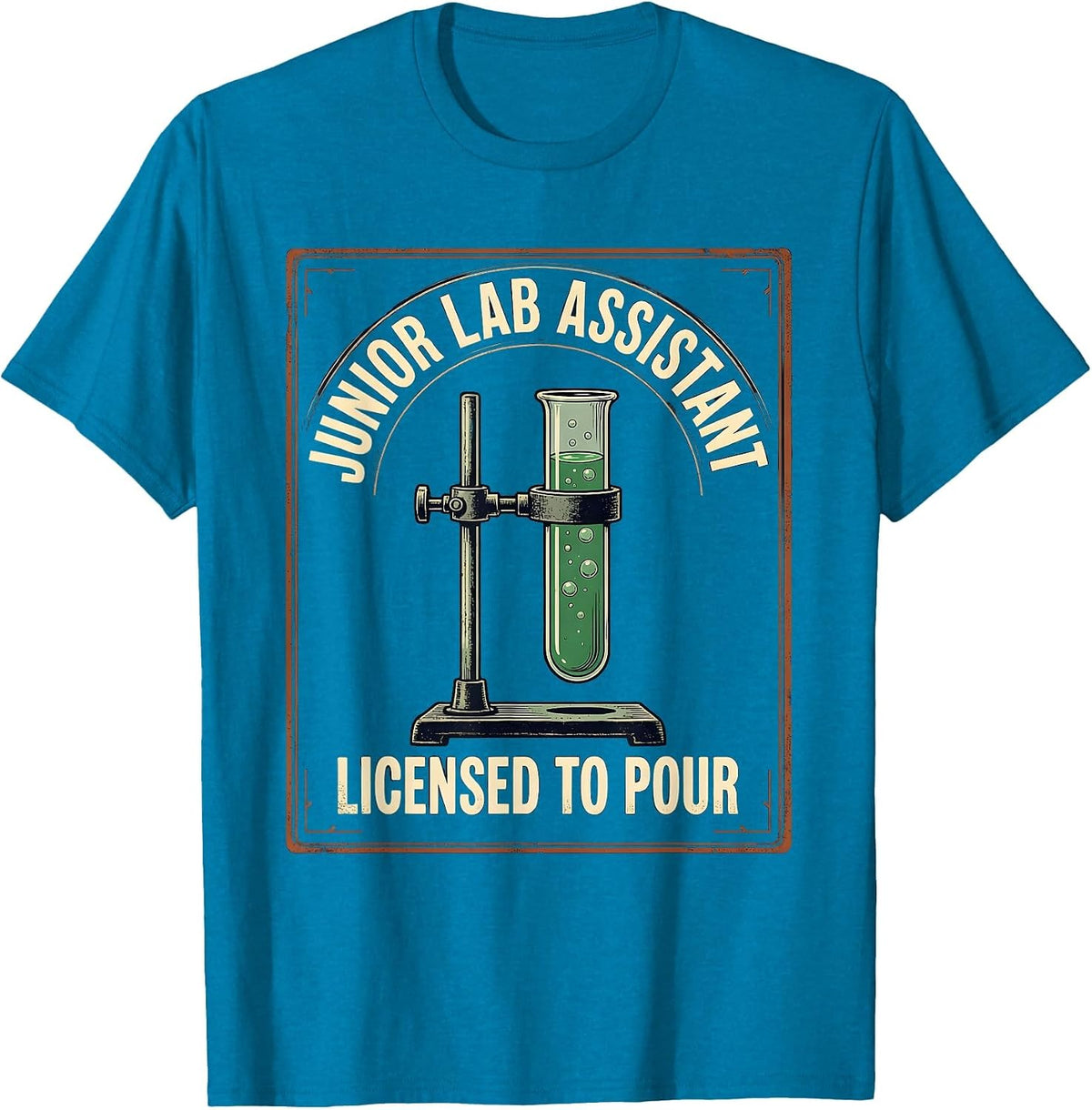 JUNIOR LAB ASSISTANT LICENSED TO POUR Funny Science Teacher T-Shirt - Sapphire Blue