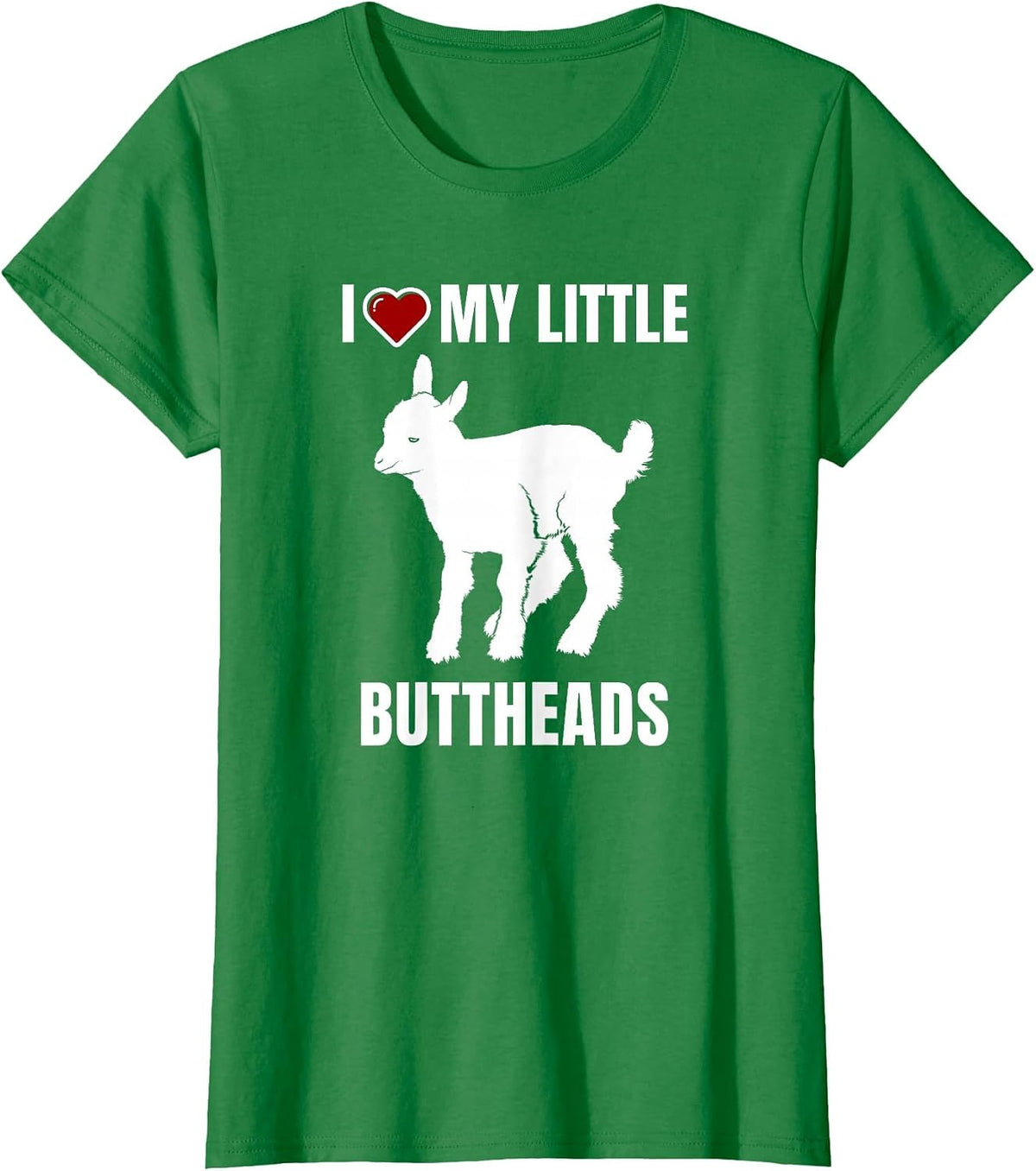 I Heart My Little Buttheads Kid Goat Lovers Shirt T-Shirt - Kelly Green