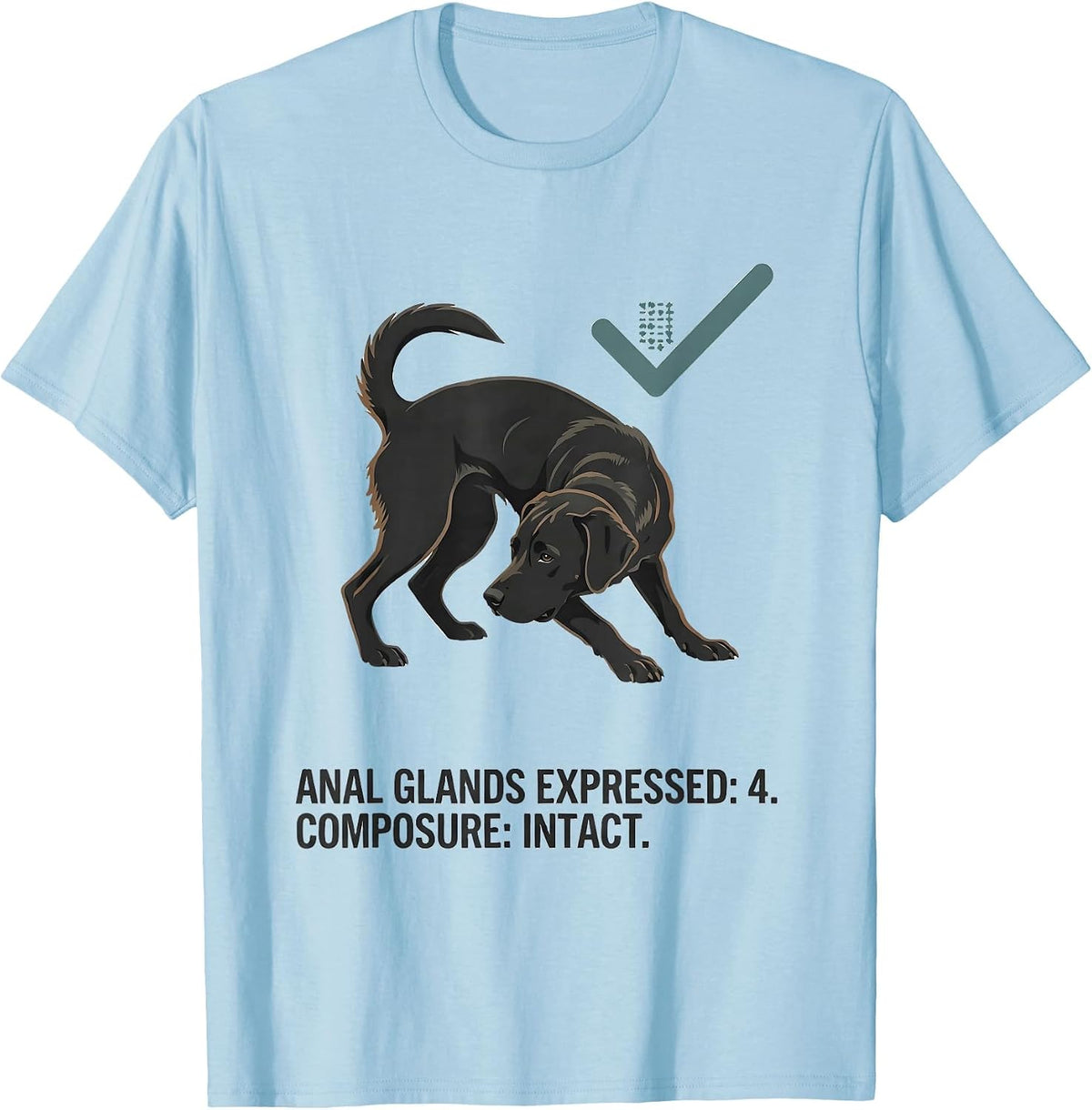 Men's Anal Glands Expressed: 4. Composure: Intact Vet Tech T-Shirt - Baby Blue