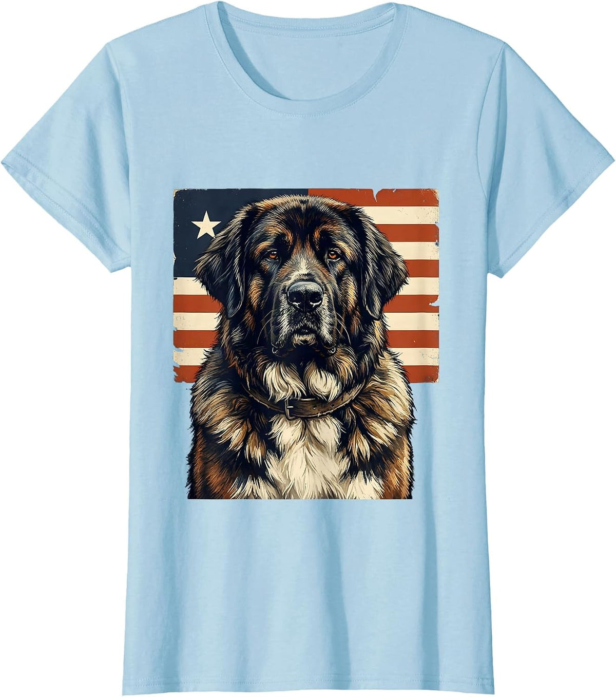 Great Pyrenees Patriotic USA Flag 4th Of July Dog Lover T-Shirt - Baby Blue