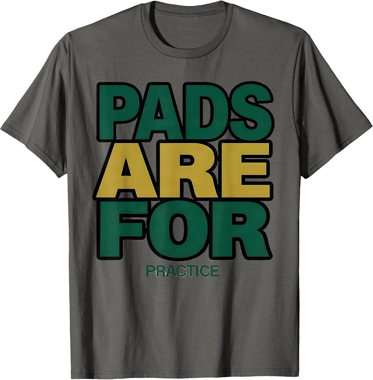 Men's Pads Are For Practice Rugby South African Pride National T-Shirt - Asphalt Grey