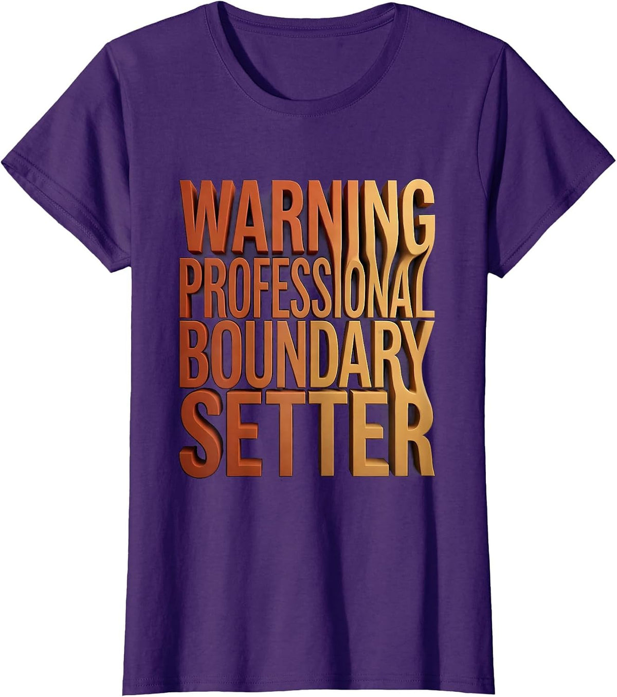 Women's Warning Professional Boundary Setter Social Worker Design T-Shirt - Purple
