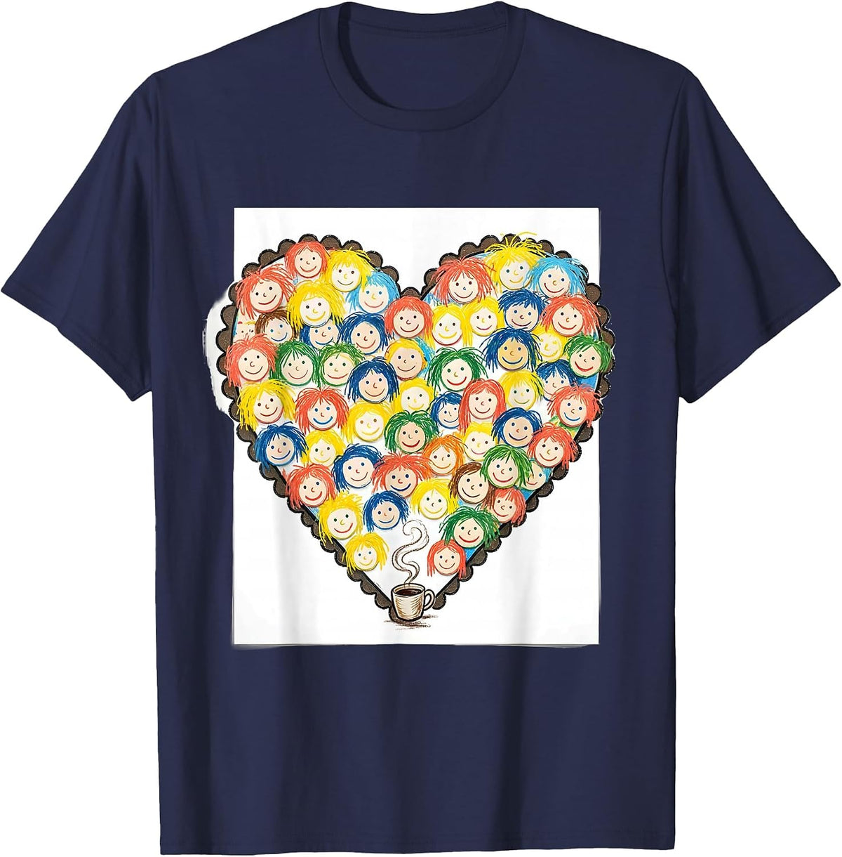 Men's Kid Core Classroom Bulletin Board Teacher Valentine Humor T-Shirt - Navy Blue