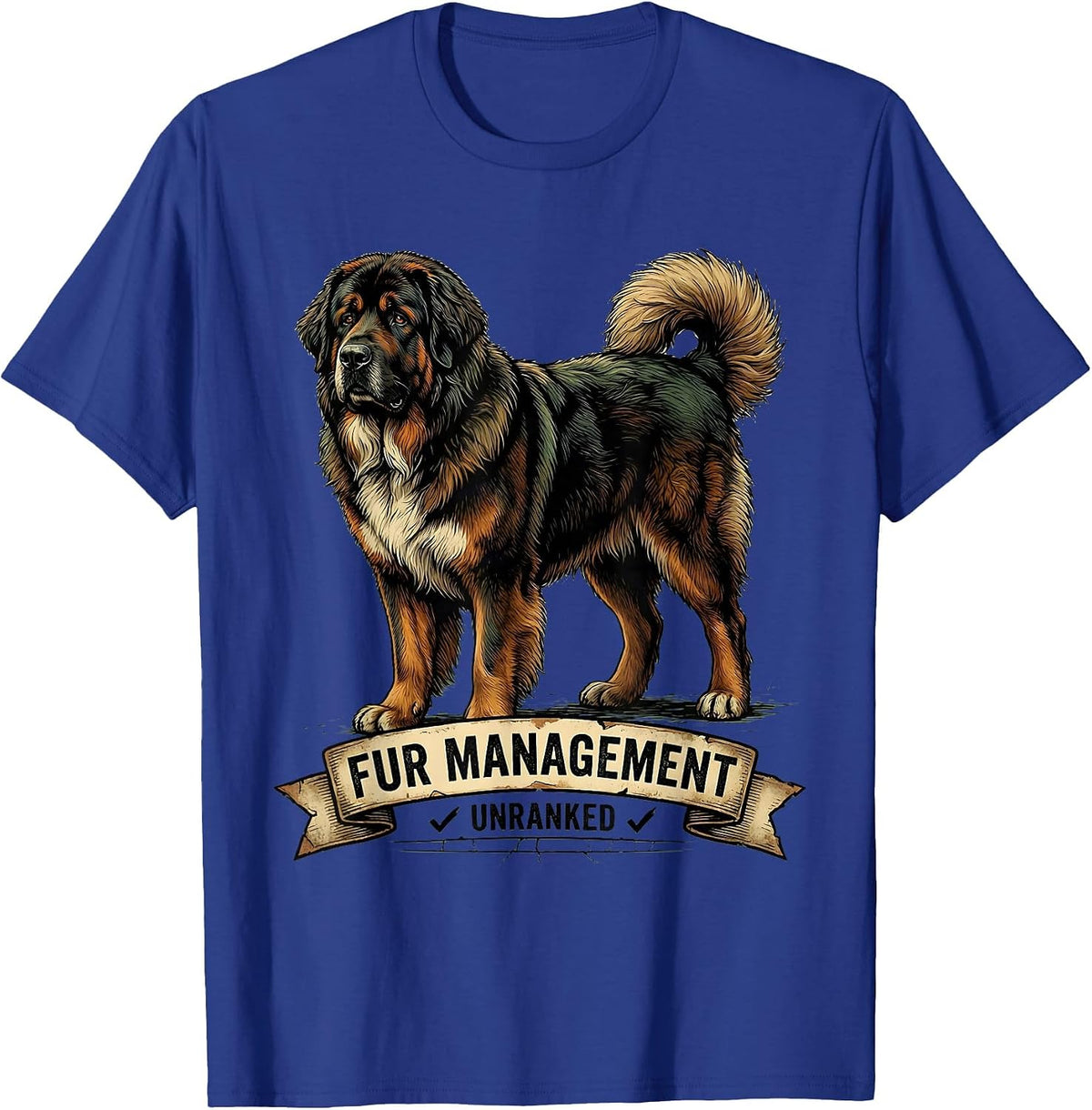 Men's Fur Management, Unranked Funny Great Pyrenees Dog Owner T-Shirt - Royal Blue
