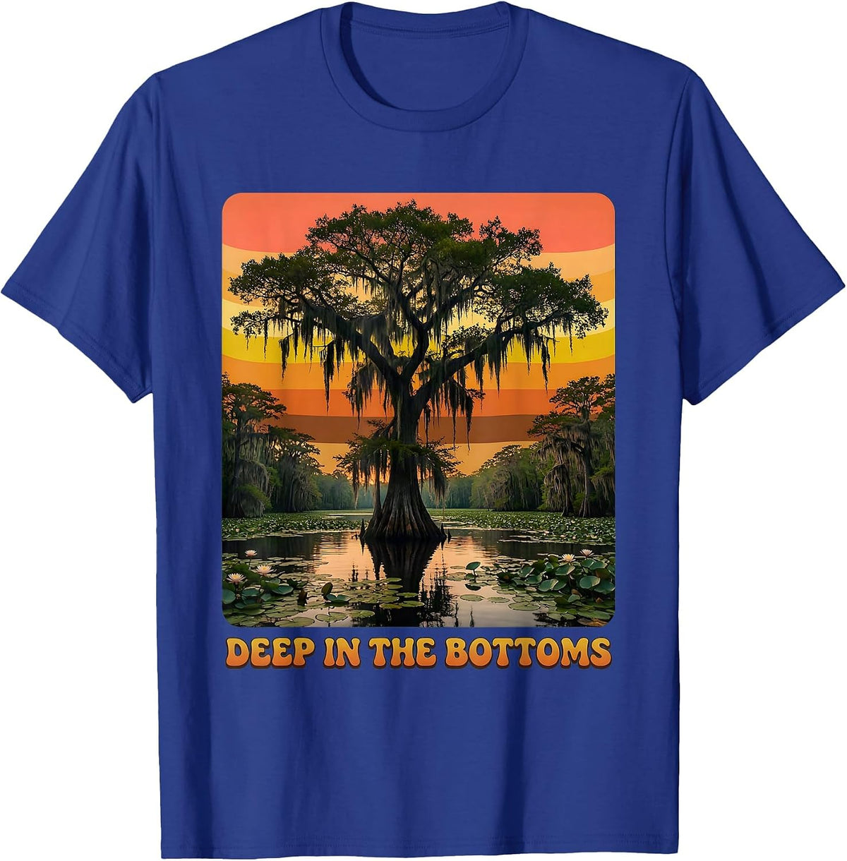 Men's Deep in the Bottoms Bottomland Camo Design T-Shirt - Royal Blue