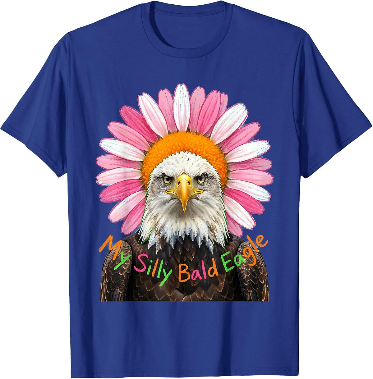 Men's My Silly Bald Eagle Naive Kidcore Funny Eagle Lover T-Shirt - Royal Blue