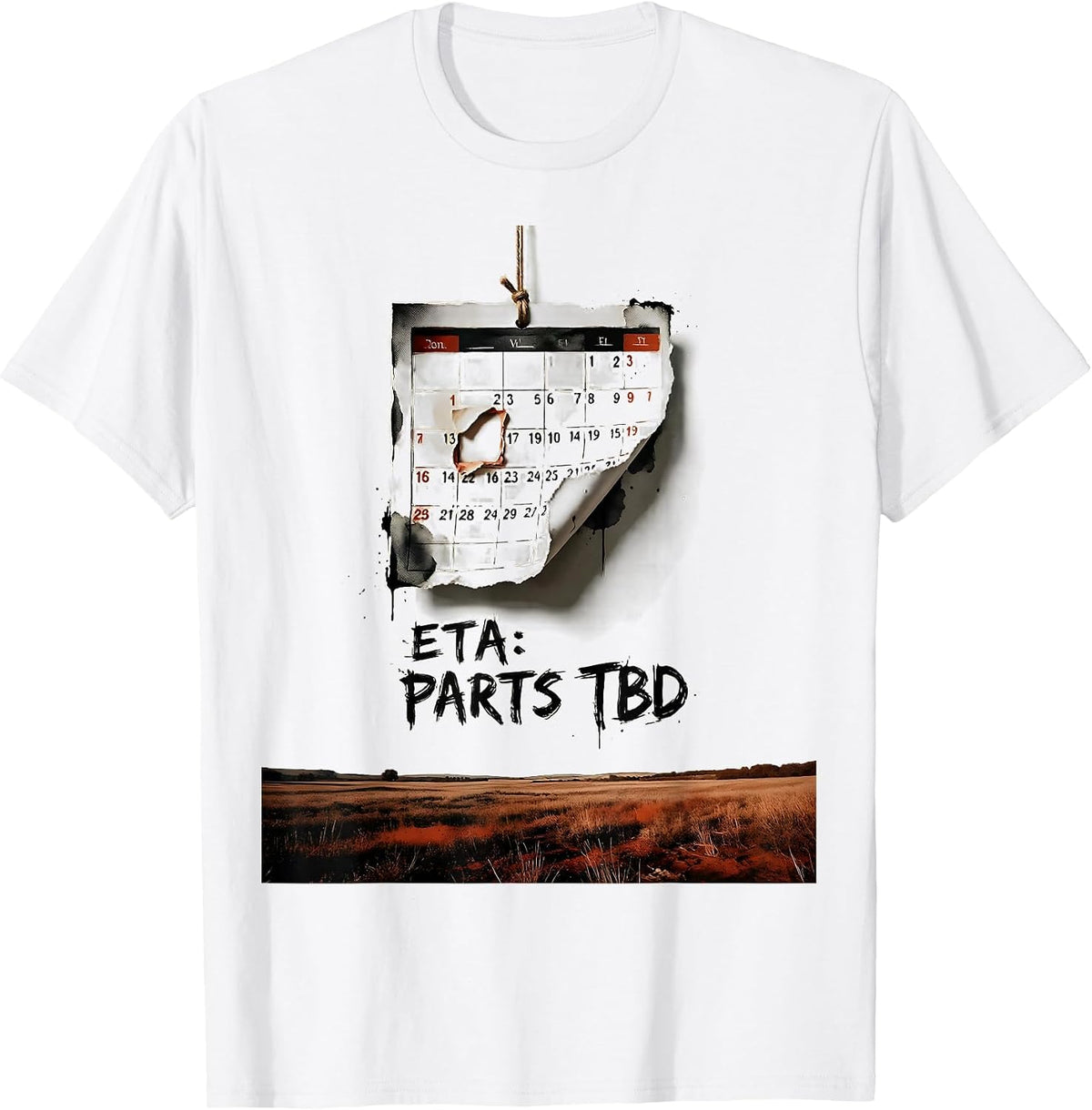 Men's ETA PARTS TBD Funny Mechanic Skeleton Auto Repair T-Shirt - White
