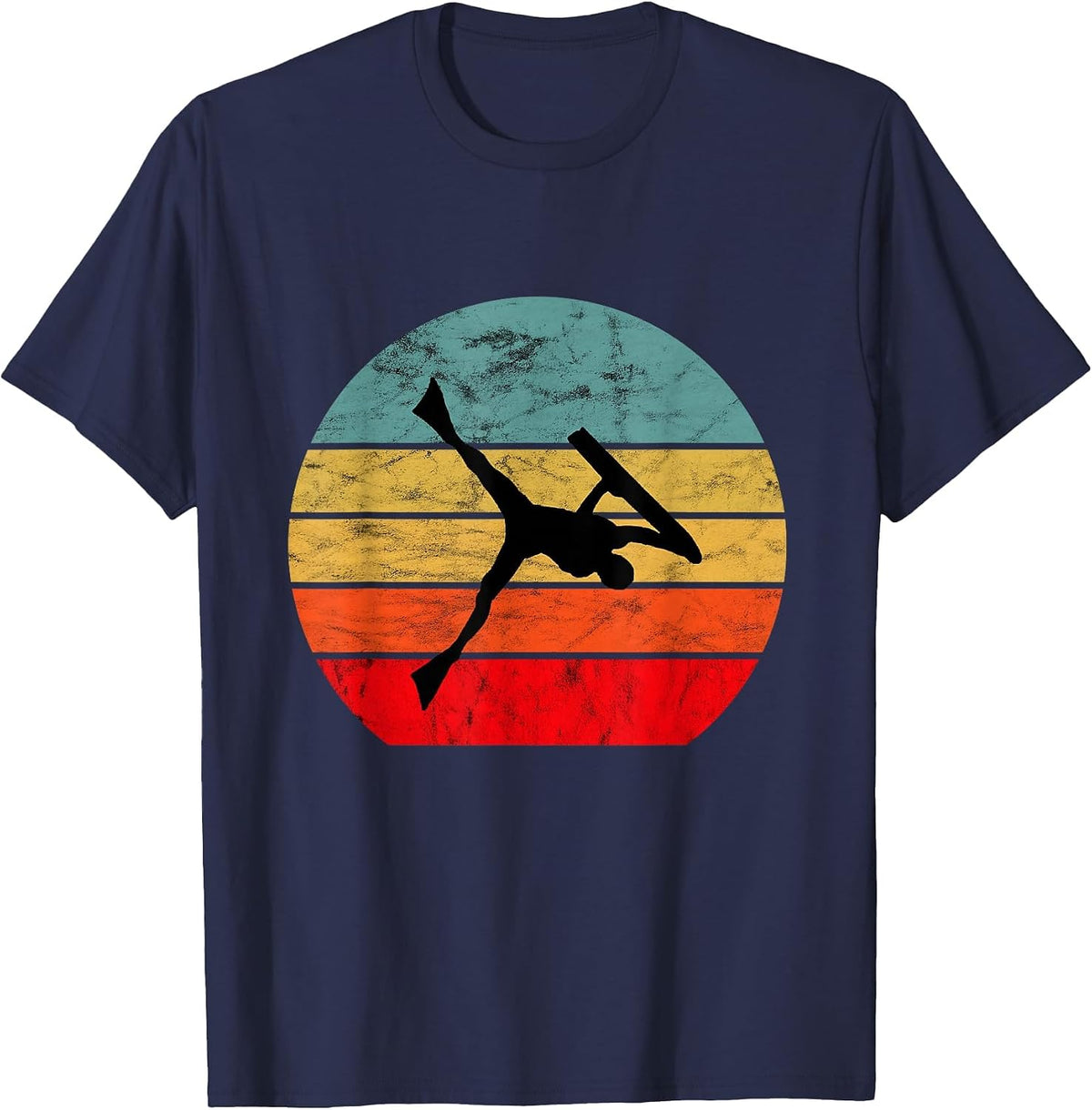Bodyboard Surfer Retro Vintage Sunset Bodyboarder Surfing T-Shirt - Navy Blue