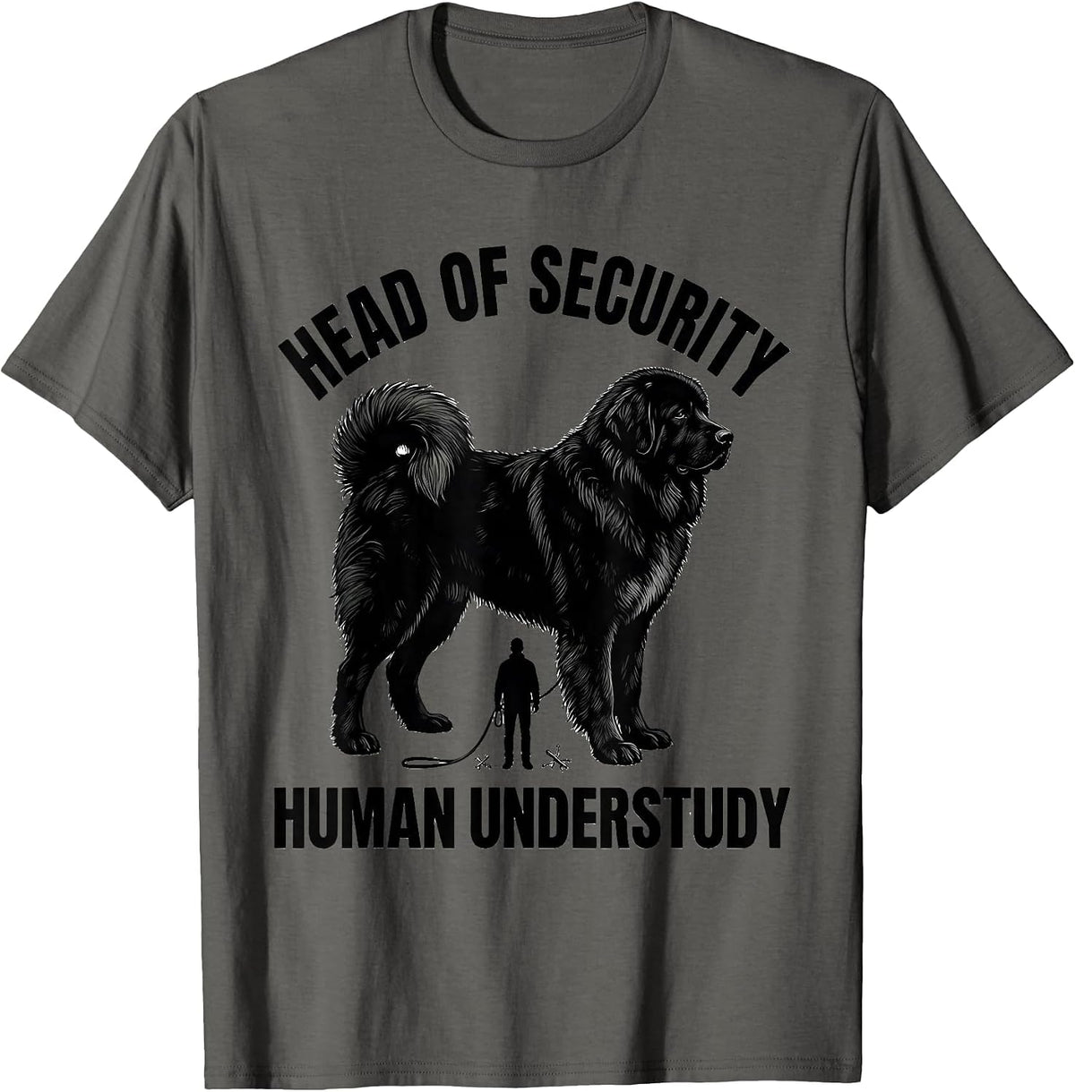Men's Head Of Security, Human Understudy Funny Great Pyrenees Dog T-Shirt - Asphalt Grey