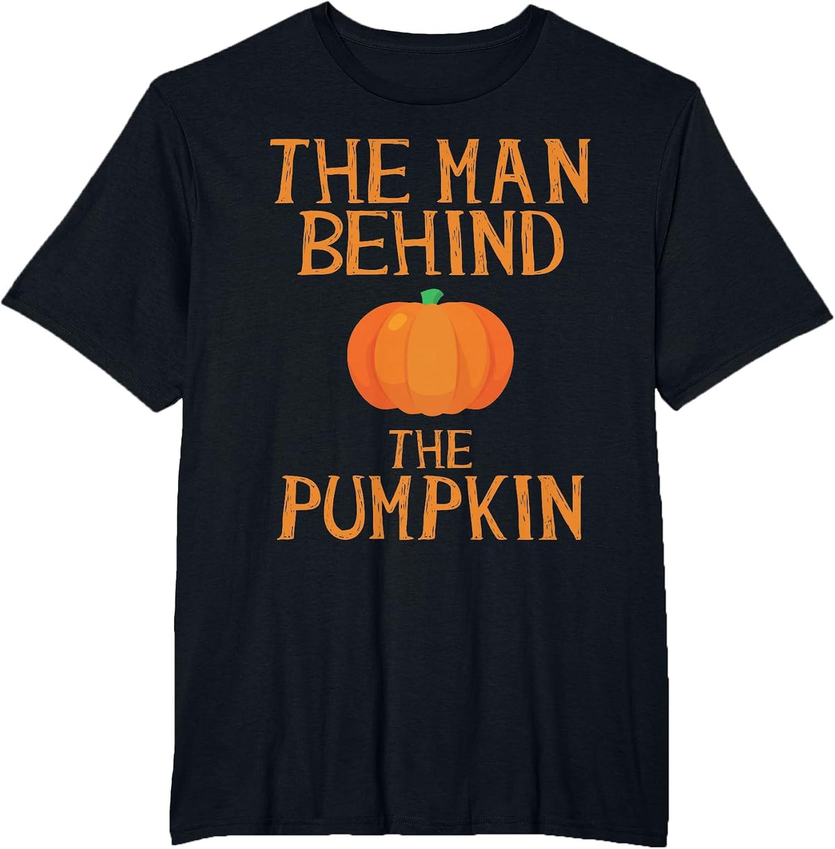 Pregnant Halloween Costume Funny Pregnancy Men Pumpkin Dad T-Shirt - Black