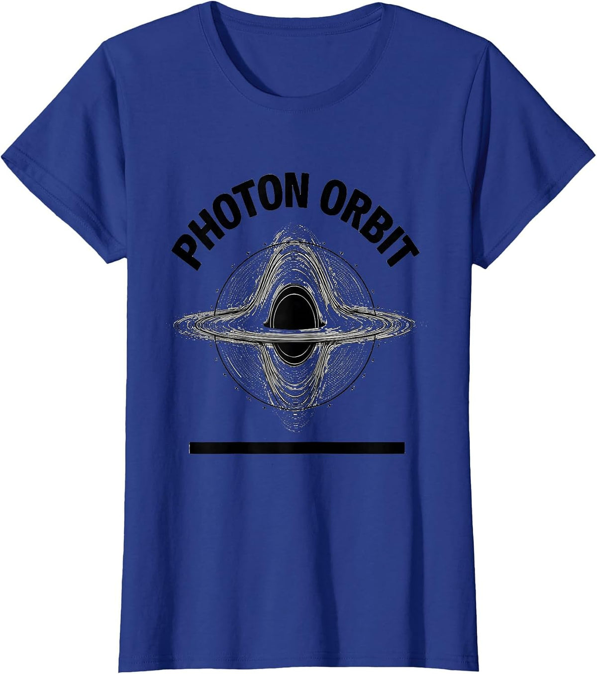 Women's Photon Orbit Line Art Black Hole Astrophysics Science T-Shirt - Royal Blue