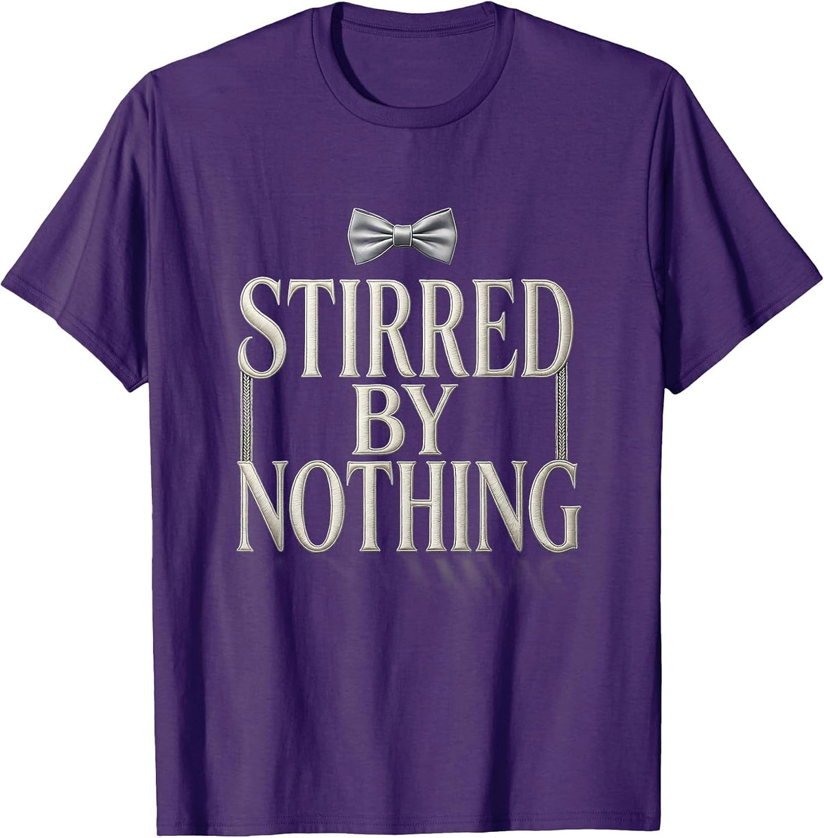 Stirred by Nothing Martini Cocktail Design T-Shirt - Purple