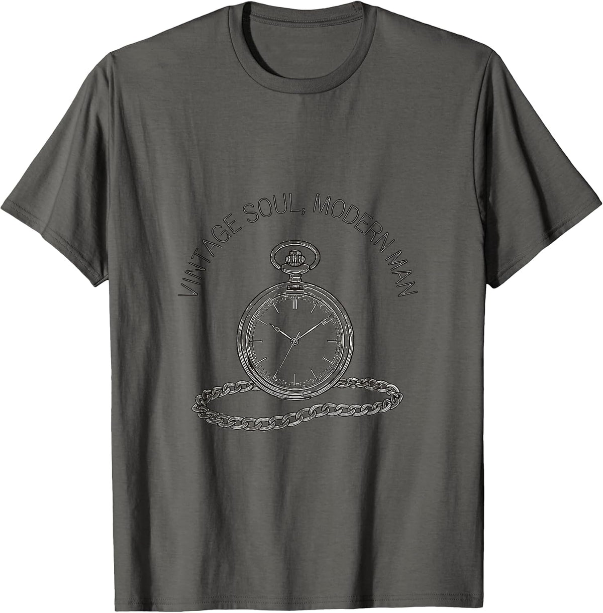 Vintage Soul Modern Man Retro Graphic Design T-Shirt - Asphalt Grey
