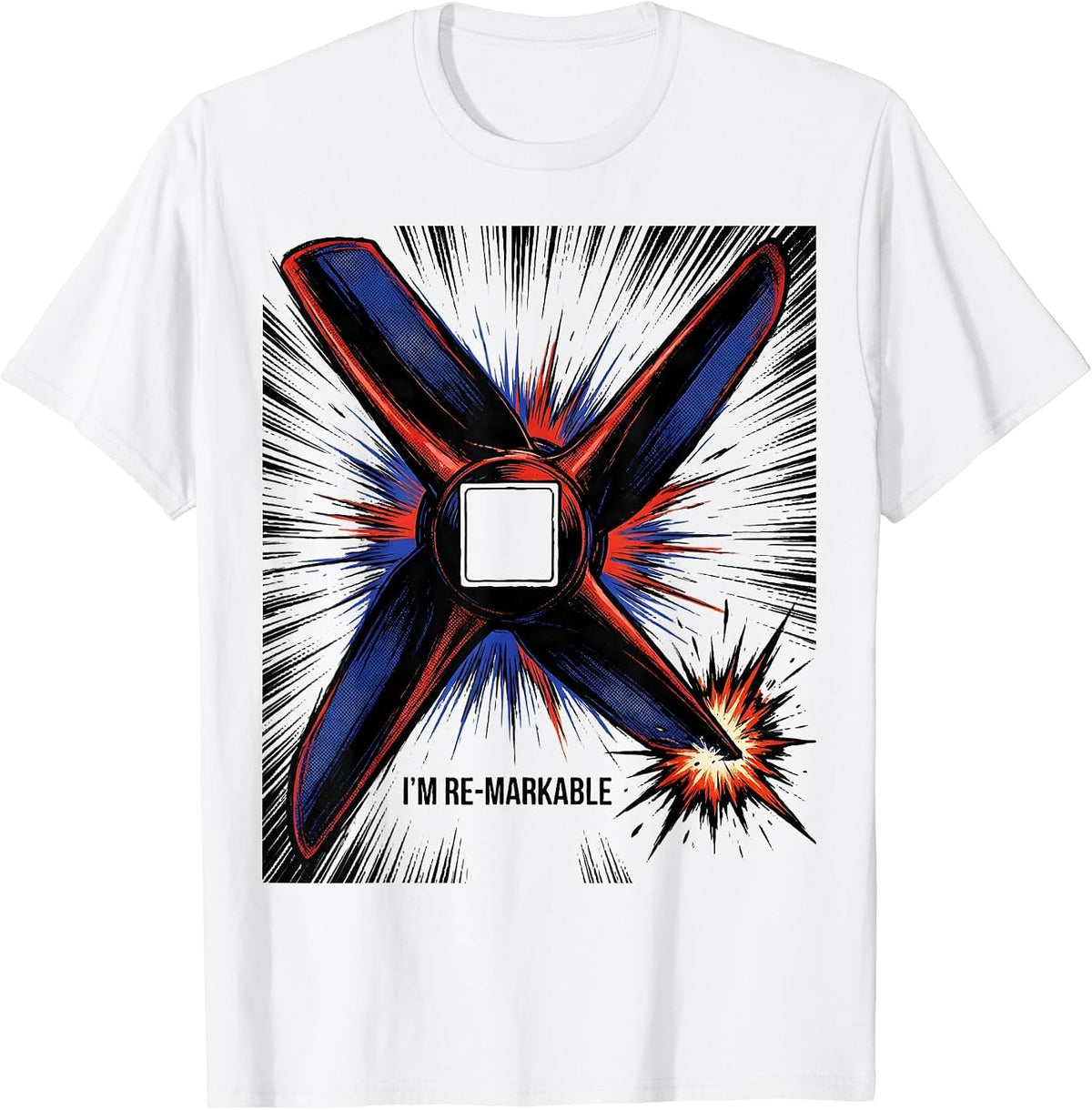 Men's I'm Re-markable Comic Book Science Teacher Chemistry Pun T-Shirt - White